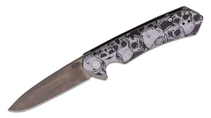 Case Black Anodized Aluminum Kinzua S35VN Spear Skulls