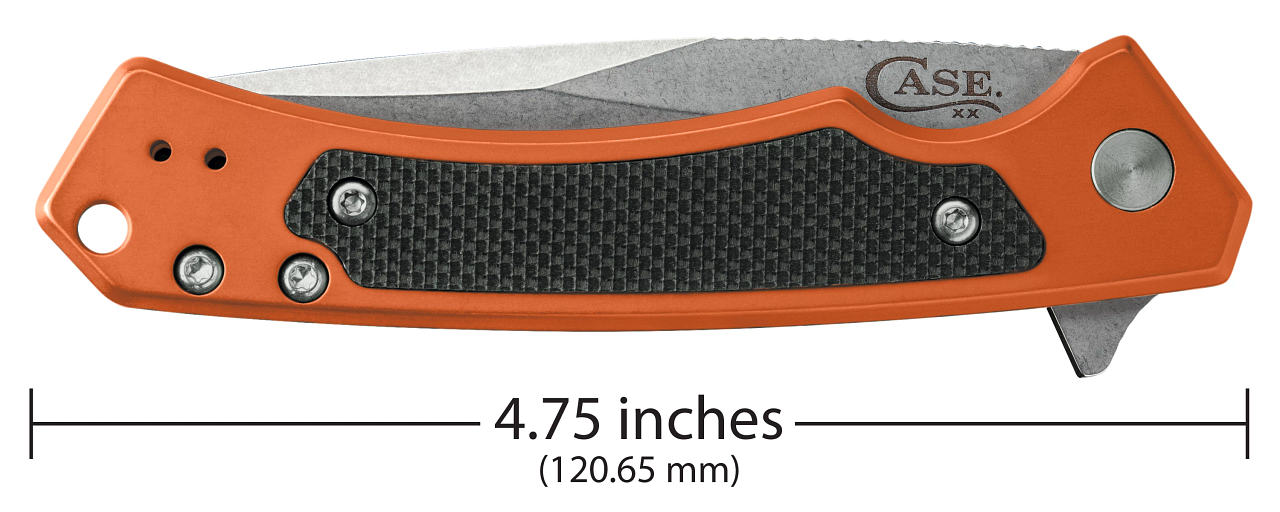 Case Orange Anodized Aluminum W/Black G-10 Inlay (Marilla S35VN)